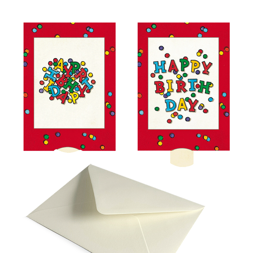 Geburtstagskarten Set 16 Stück Glück bunt inkl Briefumschlag Glückwunschkarte 