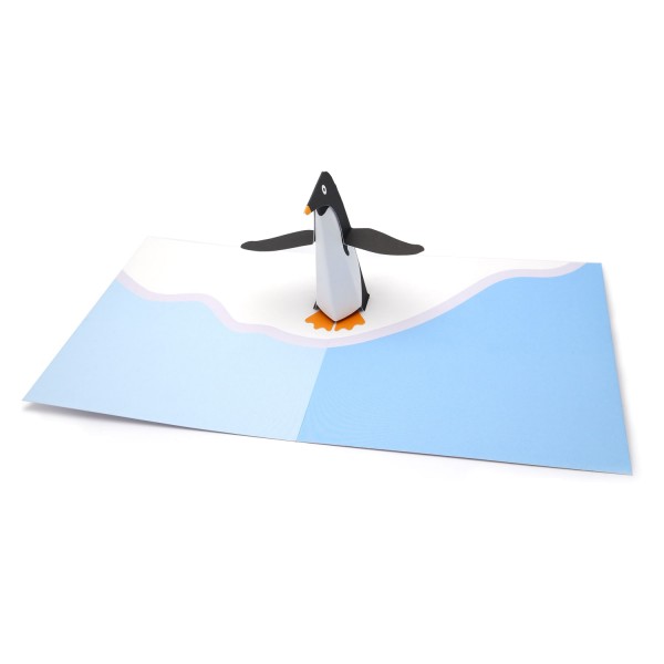 Pop-up-Karte mit einem Pinguin