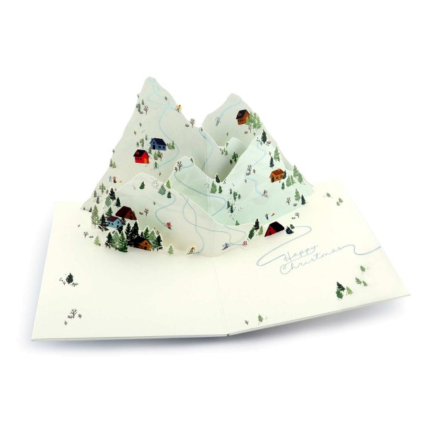 Pop-up-Karte "Winter in den Bergen"-Weihnachtskarte