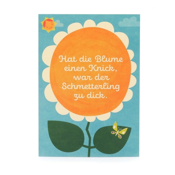 Postkarte Blume mit Knick