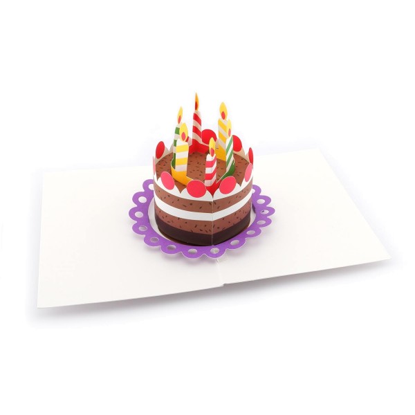 Geburtstagkarte mit Torte und Kerzen
