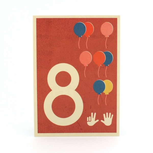 Zahlen-Postkarte "8" online kaufen - Geburtstagskarte