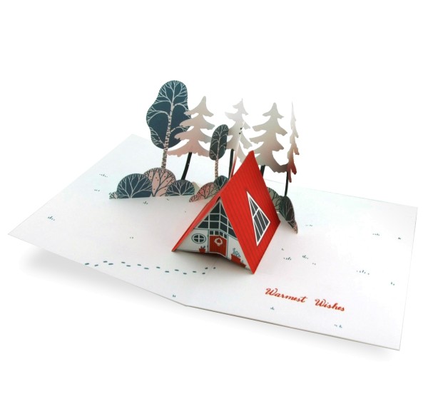 Weihnachtskarte / Grußkarte Weihnachten - Pop-up Weihnachtsgrüße online kaufen - Frohes Fest / Winterlandschaft-3