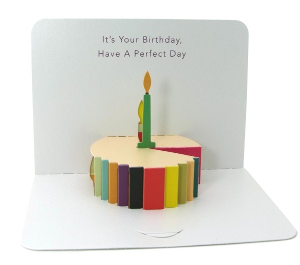 Glückwunschkarte Geburtstag "Torte" online kaufen - Pop-up-Karte aufgeklappt