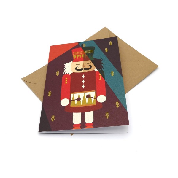 Klappkarte mit Nussknacker / Weihnachtskarte