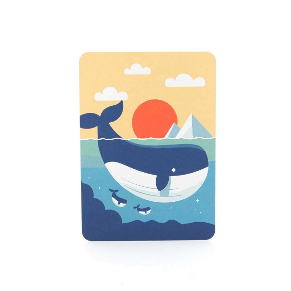 Postkarte "Wal vor Sonnenuntergang"