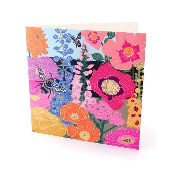 Letterpresskarte "Hummeln im Blumenparadies"